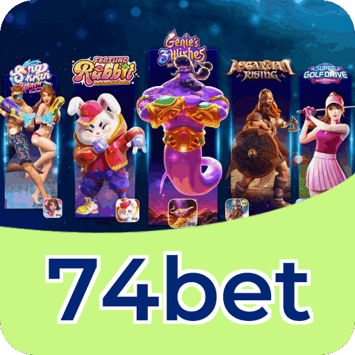 Números do app 74bet em material de marketing — ilustração, não auditoria